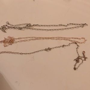 A pack of three chain necklaces